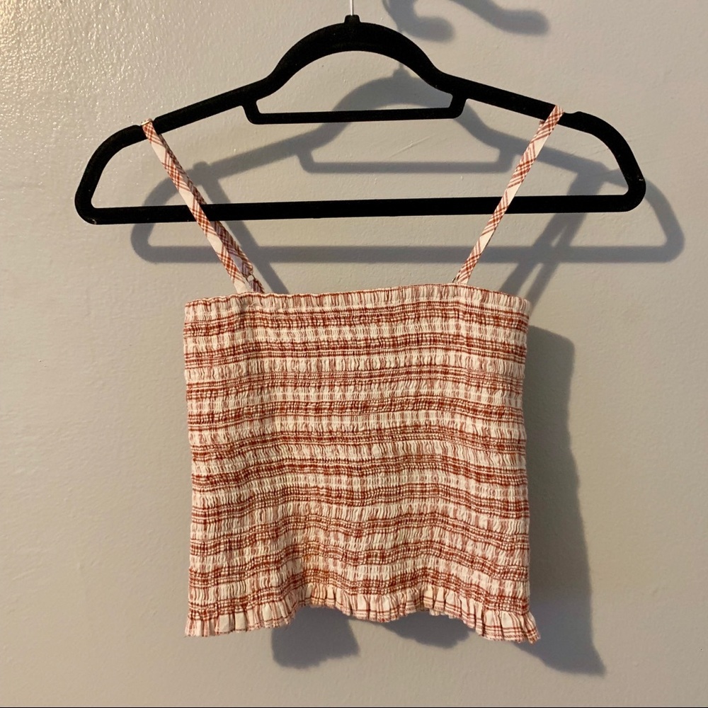 ☀️Forever 21 Scrunched Red and White Tank Top